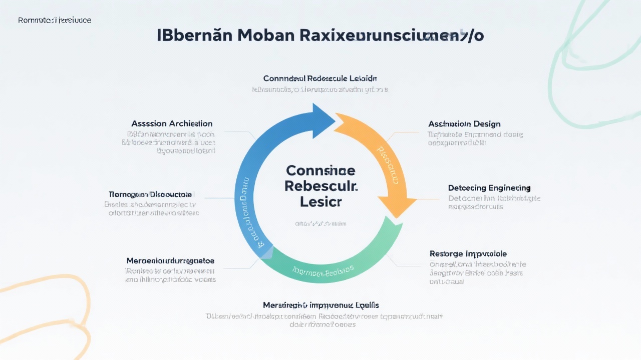 Infographic depicting the continuous cyber resilience lifecycle from assessment and architecture design to implementation, detection engineering, response drills, and measurable improvement loops tailored for Iberian companies